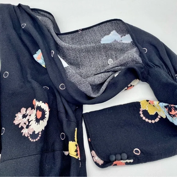 EUC Free People SunShadows Black Floral Dress, 4 - Picture 12 of 15